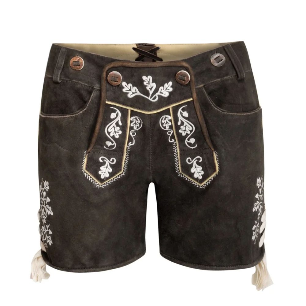 Lederhosen Women Short Dark Brown